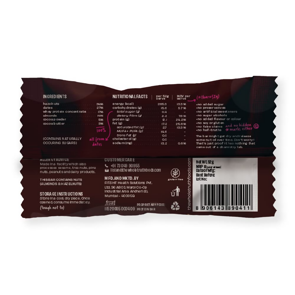 The Whole Truth Protein Bar - Hazelnut Cocoa | Grocsy