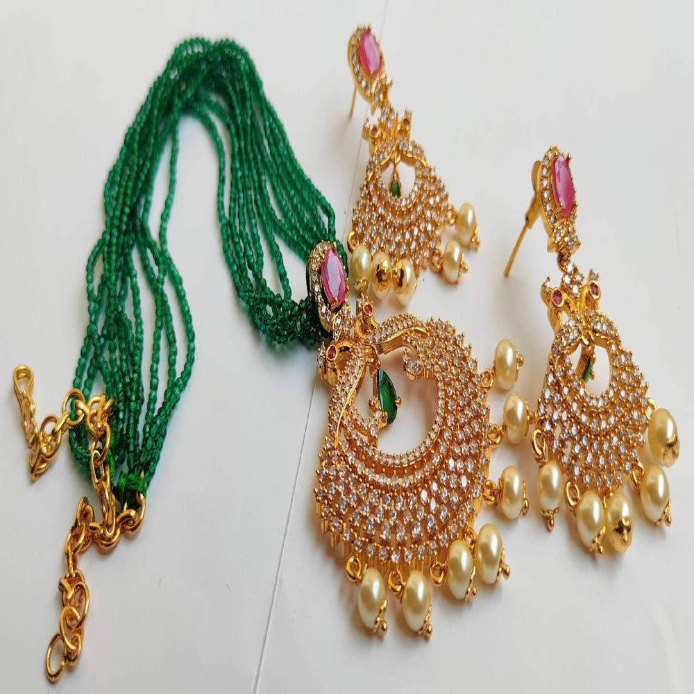 Multicolor Peacock Designer Necklace Set | Grocsy