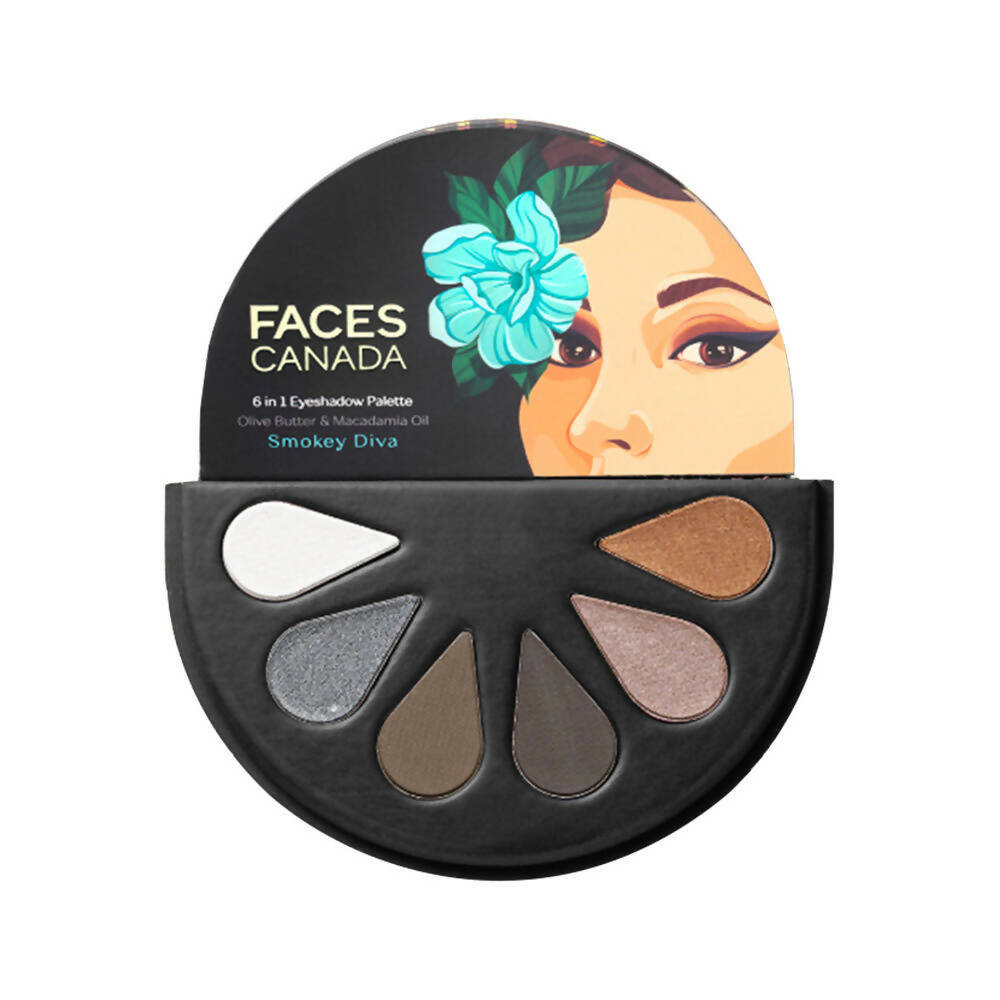 Faces Canada 6 In 1 Eyeshadow Palette - Smokey Diva | Grocsy
