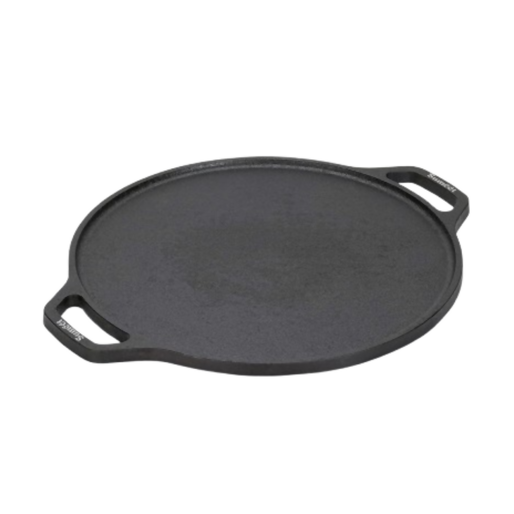 Sumeet Pre Seasoned Heavy Weight Cast Iron Flat, Induction Friendly Dosa Tawa - Black | Grocsy