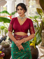 Shree Shyam Fashion Green Soft Silk Saree | Grocsy