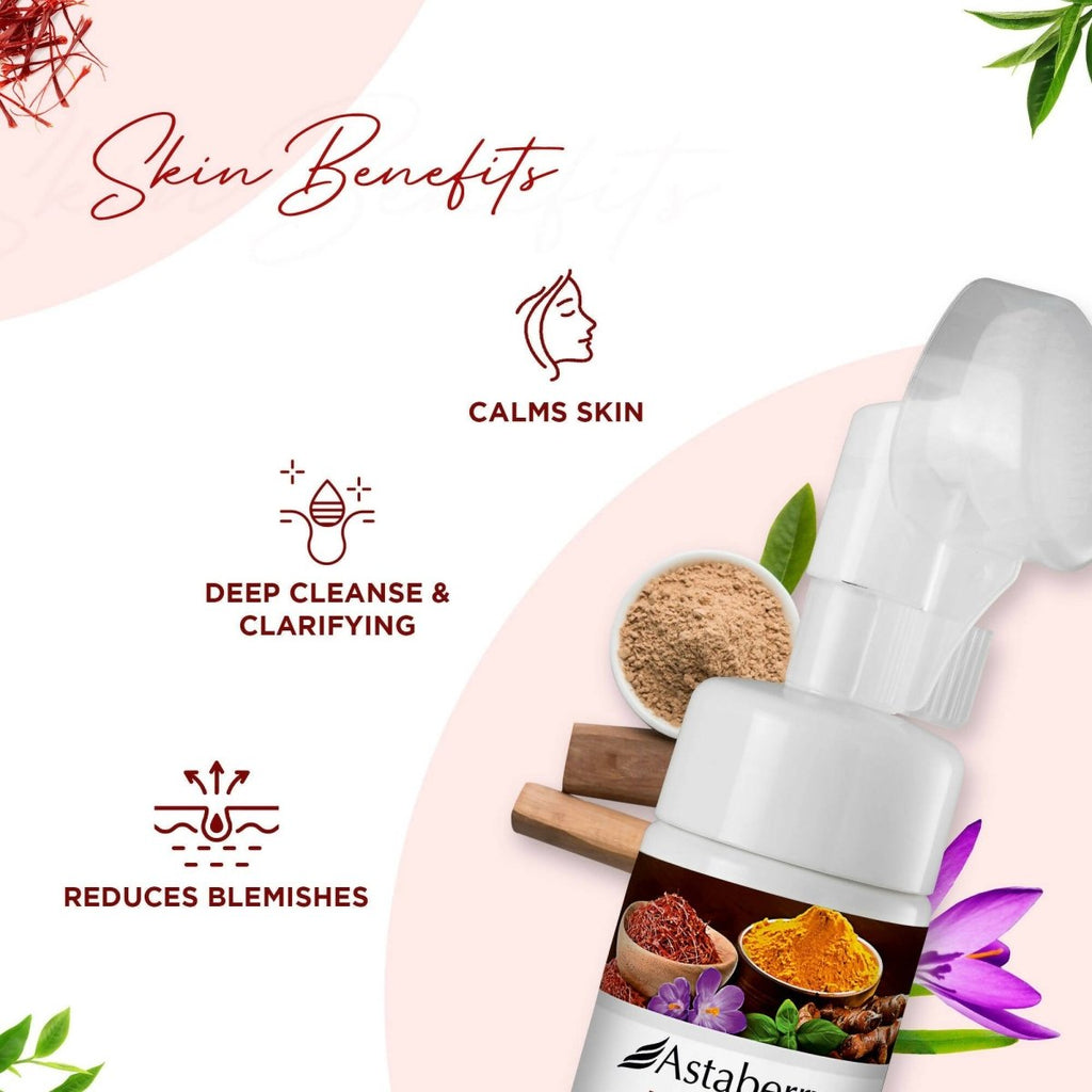 Astaberry Indulge Kumkumadi Ubtan Foaming Face Wash | Grocsy