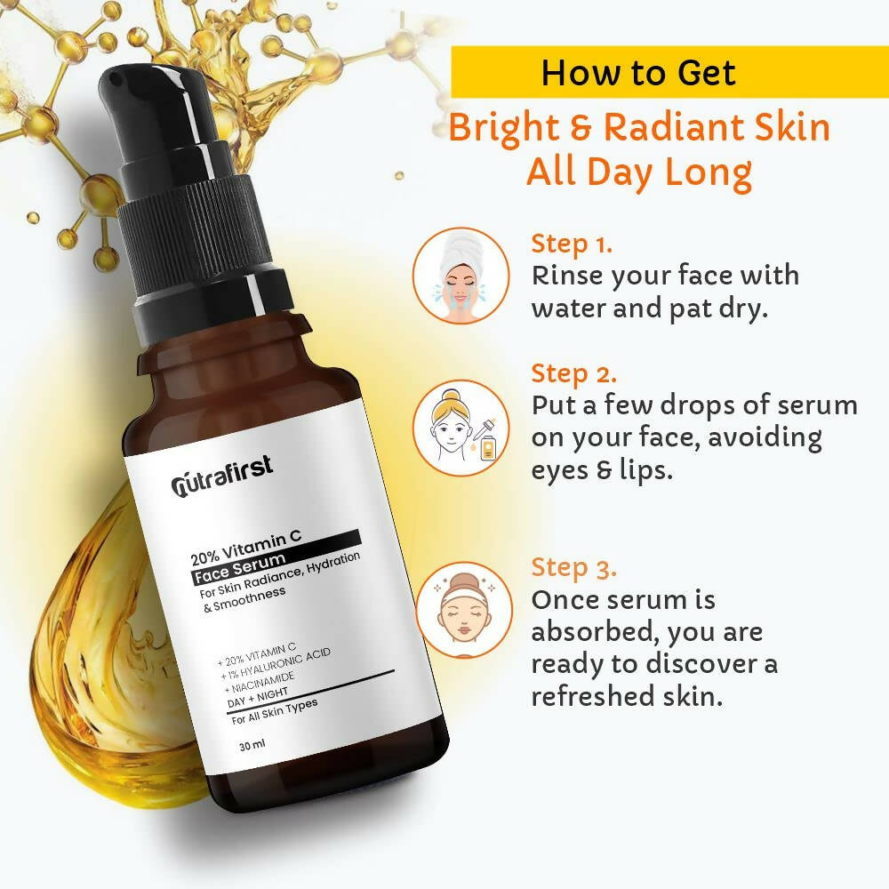 Nutrafirst 20% Vitamin C Face Serum | Grocsy