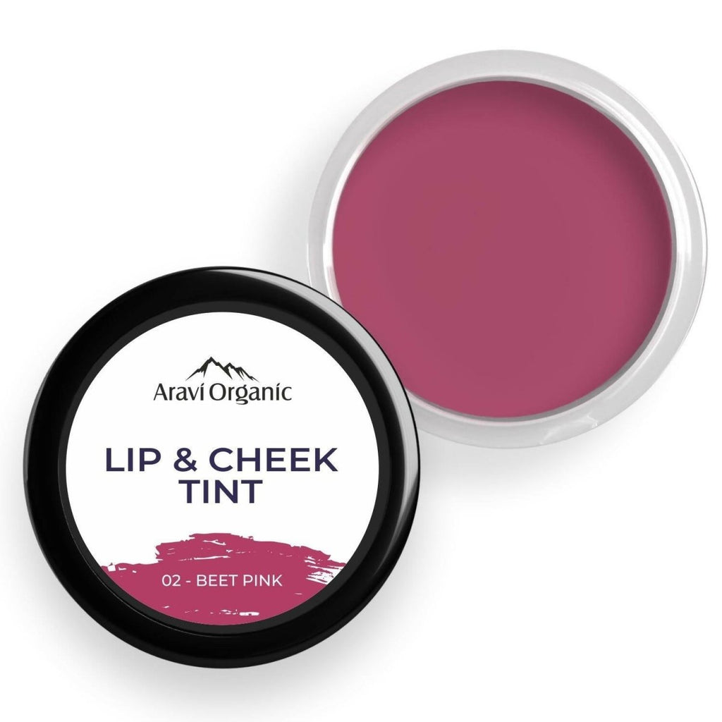 Aravi Organic Everyday Vegan Lip and Cheek Tint Balm Lip Tint - Beet Pink | Grocsy