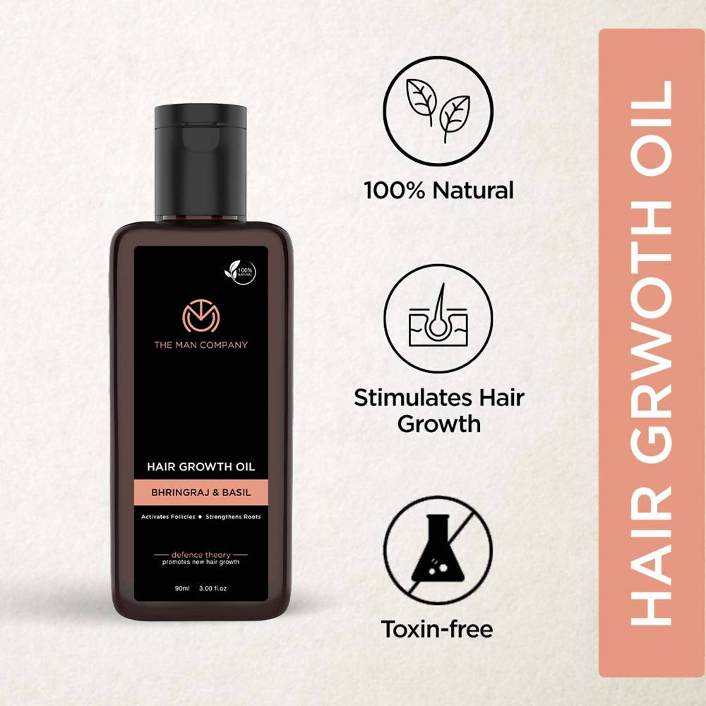 The Man Company Hair Growth Oil Bhringraj & Basil | Grocsy
