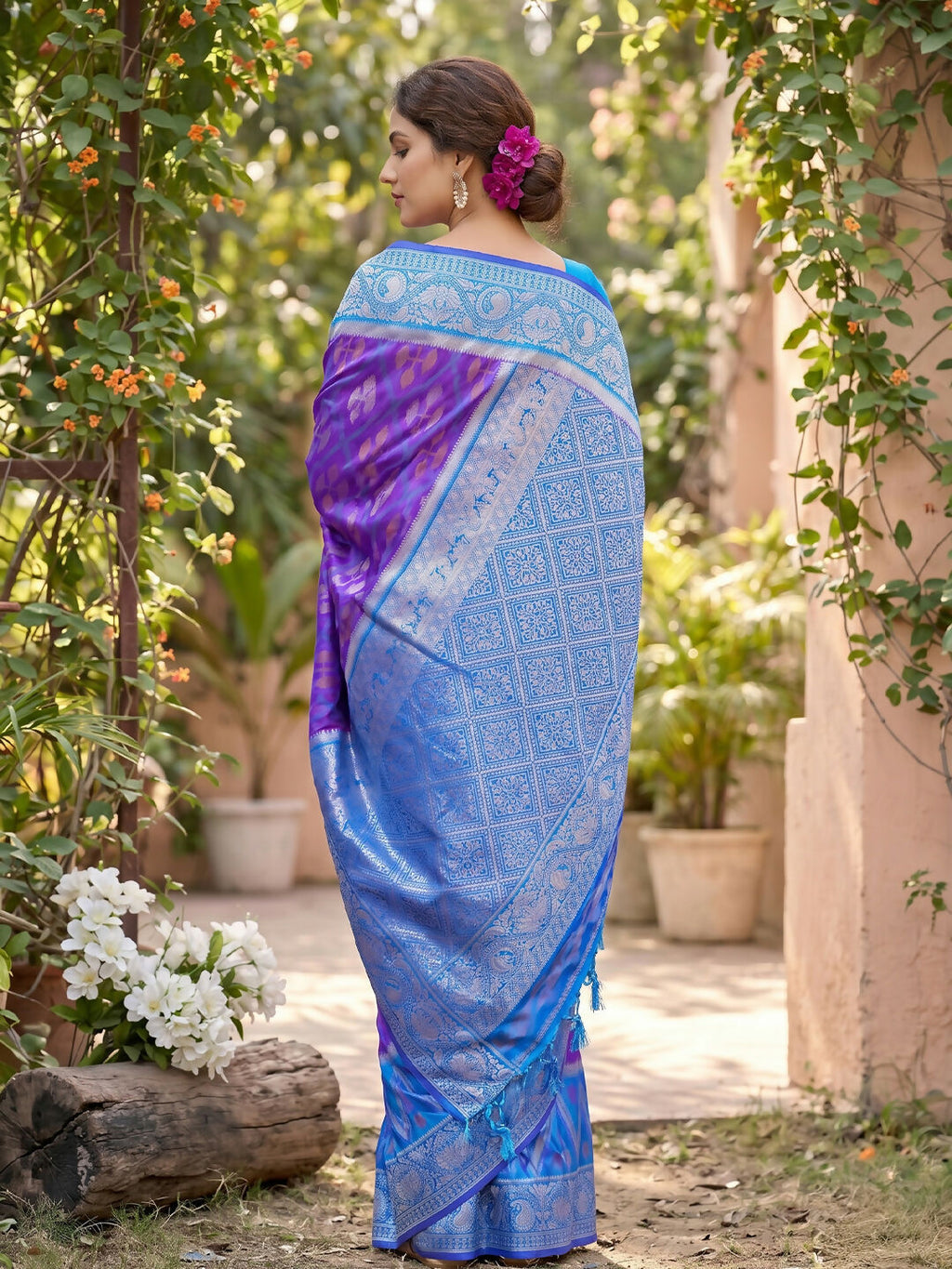 Shree Shyam Fashion Purple Soft Silk Saree | Grocsy
