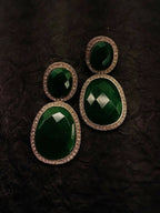 Smart Dangler With Rhino Stone Border Green Earrings For Women and Girls By House of Ree - House of Ree