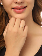 NVR Women's Gold-Polished Stylish Ring With Ad Stones | Grocsy