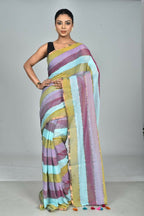 Exclusive Collection Beautiful Multi1 Pure Cotton Woven Handloom Saree With Running Blouse Piece | Grocsy