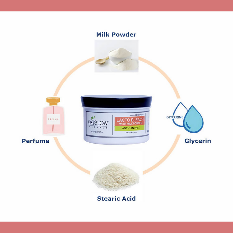 Oxyglow Herbals Lacto Bleach Cream - Anti-Tan Pack | Grocsy