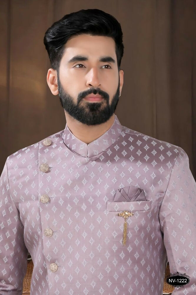 Joban Fashion Men's Pink Woven Jacquard Kurta with Pyjama | Grocsy