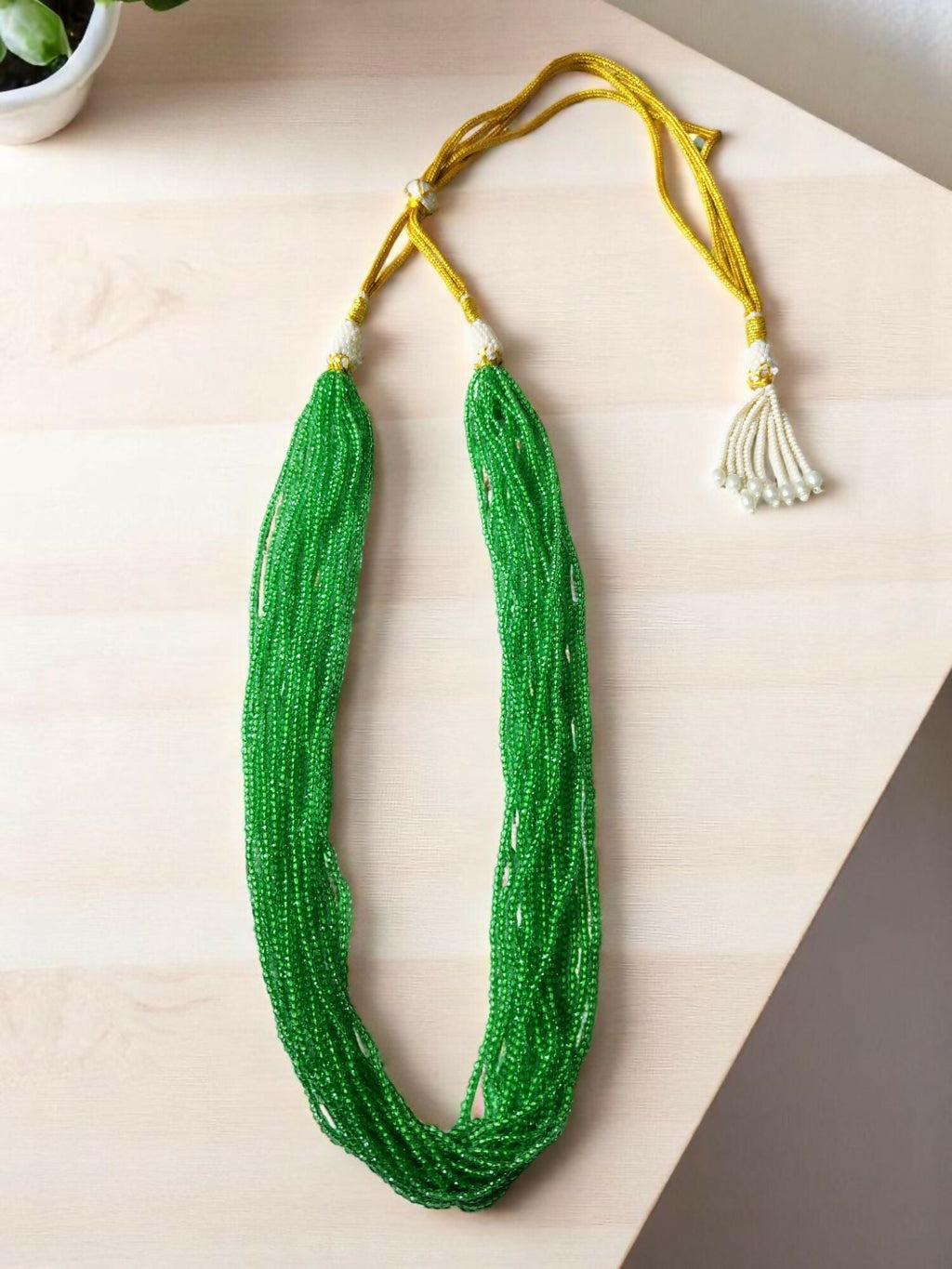 Inhanns Crystal Beads Luxe Edition – Multi-Layered Necklace - Light Green | Grocsy