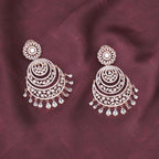 Rose Gold Diamond Chand Earrings- Ruby Raang | Grocsy