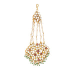 Nuyug 22K Gold-Plated Kundan & Red Stone Studded Jhumar Paasa Head Jewellery | Grocsy