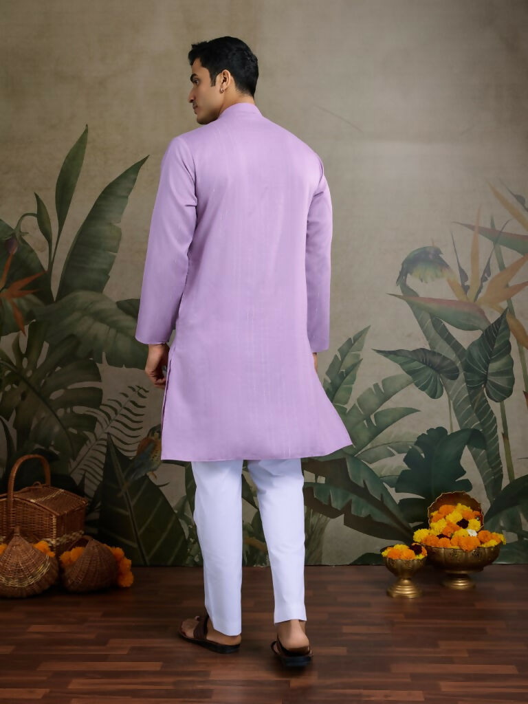 Vastranavya Dusty Pink Exclusive Viscose Rayon Festival Wear Real Mirror Work Kurta with Dupatta | Grocsy