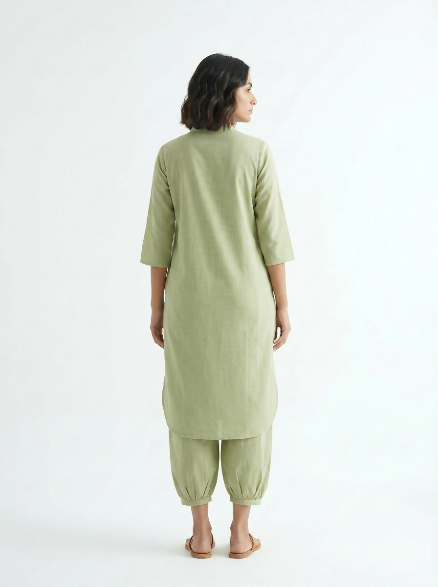 Gharana India Aira Matcha Green Cotton Co-ord Set | Grocsy