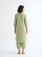 Gharana India Aira Matcha Green Cotton Co-ord Set | Grocsy
