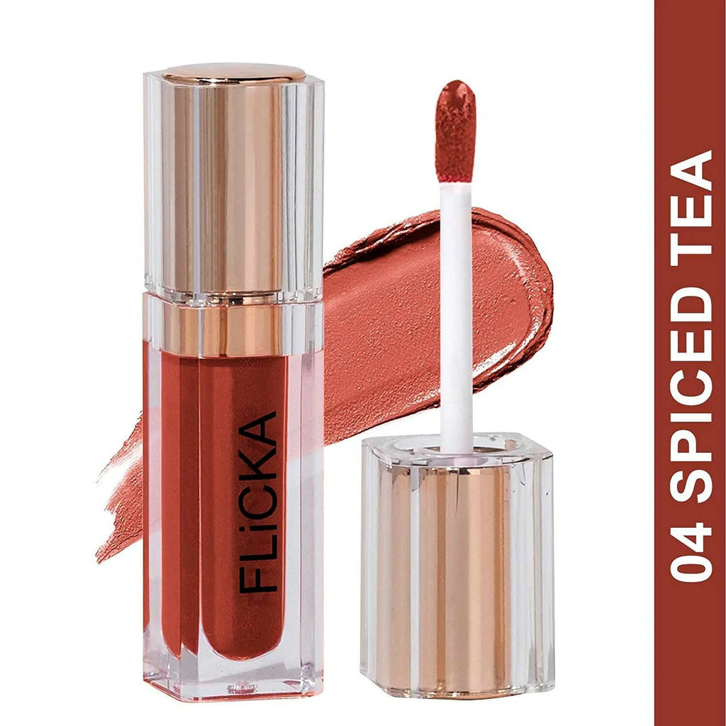 FLiCKA R U Ready Matte Finish liquid Lipstick Shade 04 Spiced Tea | Grocsy