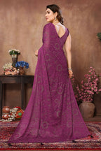 Aafreen Partywear Designer Purple Rangoli Silk Fancy Saree | Grocsy