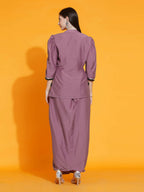 Women Republic Mauve Hand Embellished Kurta With Dhoti | Grocsy