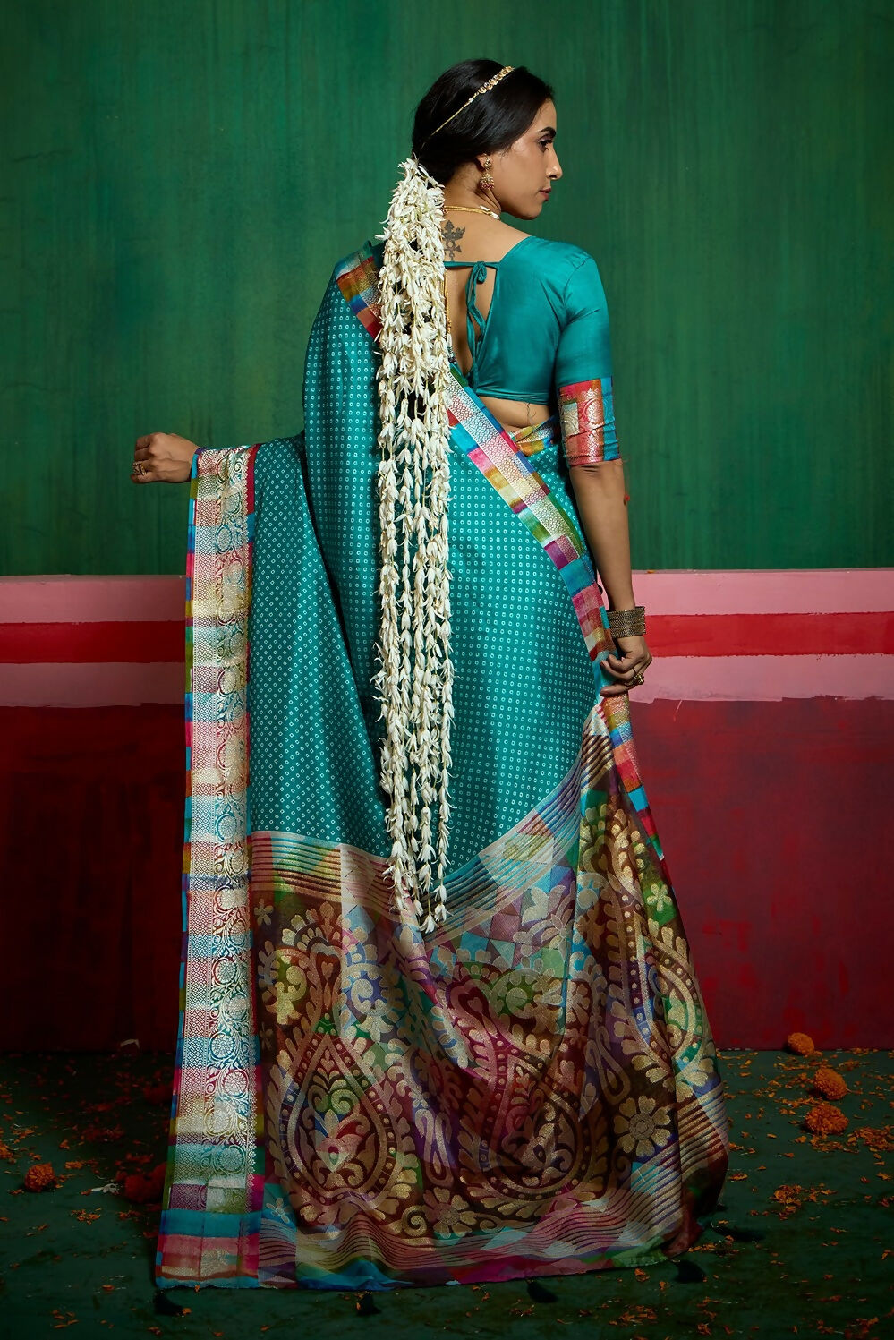 Joban Fashion Tushar Silk Green Colored With Zari Border And Designer Pallu Saree | Grocsy