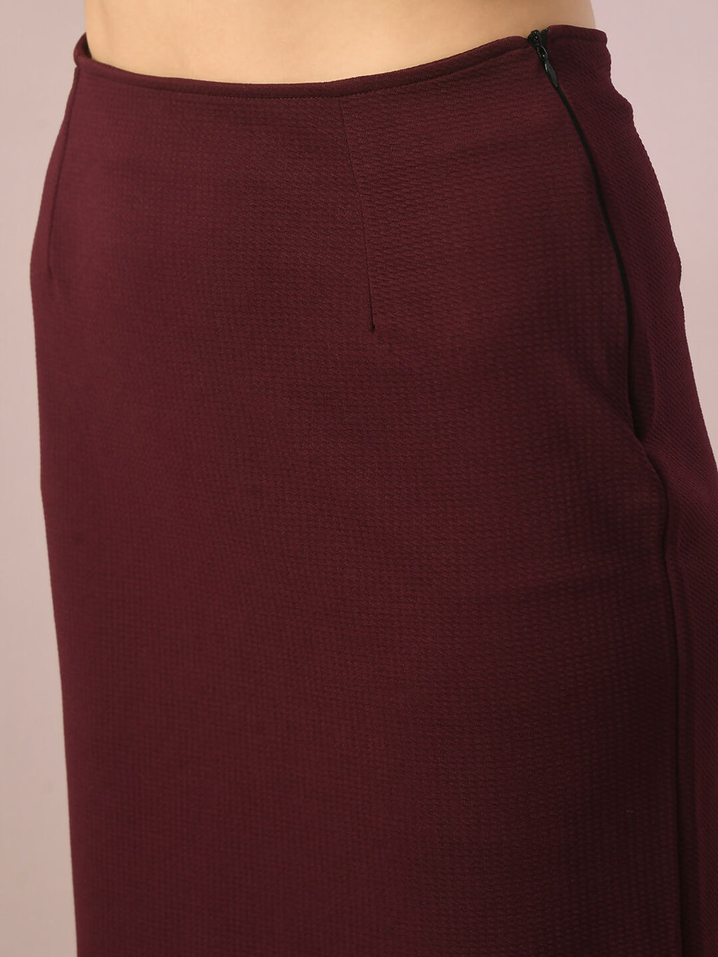 Myshka Women's Brown Solid Knee Length Party Embellished Skirts | Grocsy