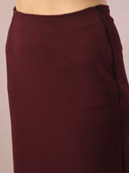 Myshka Women's Brown Solid Knee Length Party Embellished Skirts | Grocsy
