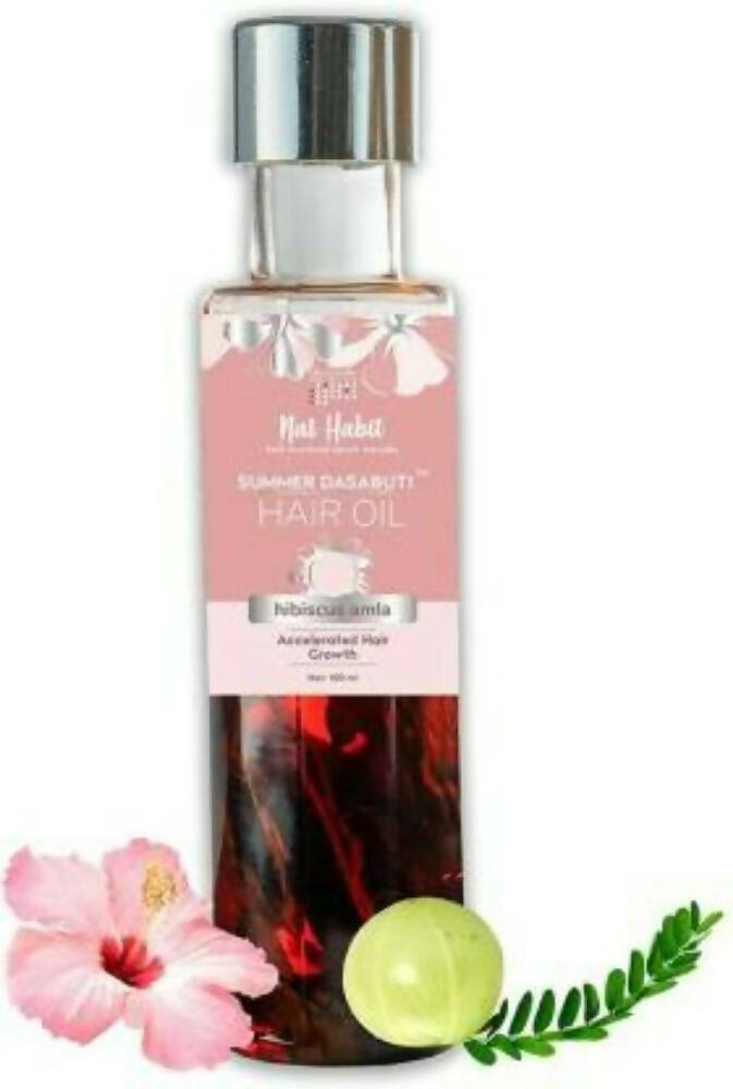 Nat Habit Hibiscus Amla Hair Growth Summer Dasabuti Hair Oil | Grocsy
