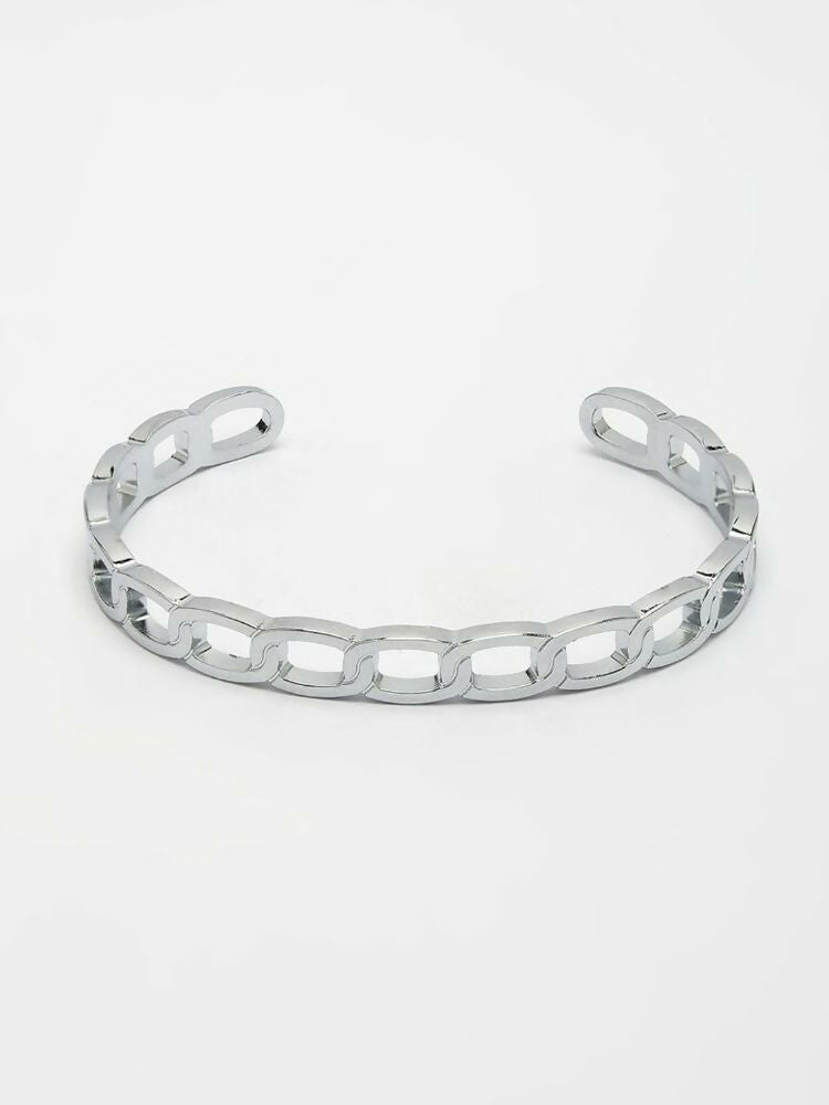 NVR Men's Silver Plated Cuff Bracelet | Grocsy