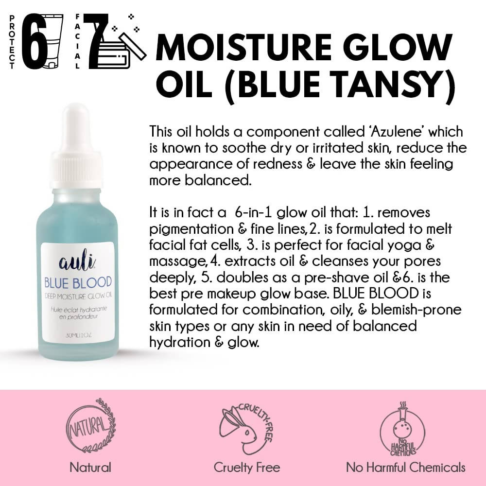 Auli Blue Blood Moisture Glow Oil (Blue Tansy) | Grocsy