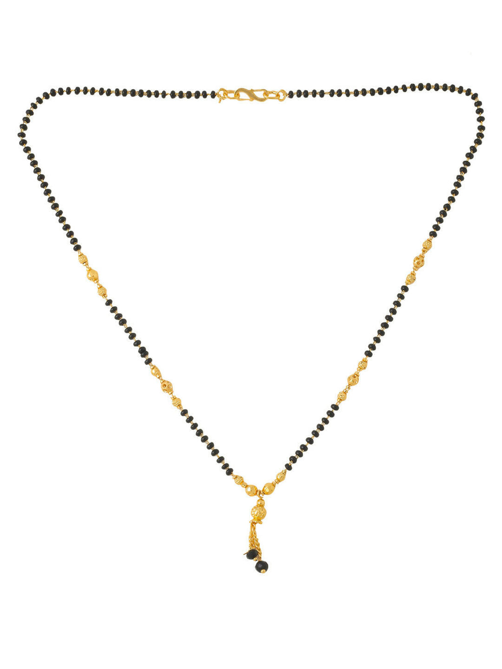 NVR Women Ethnic Gold-Polished Beaded Mangalsutra | Grocsy