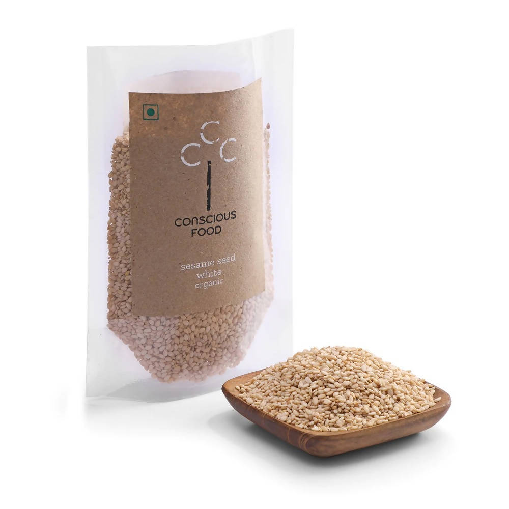 Conscious Food Natural White Sesame Seeds (Til) | Grocsy