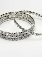 NVR Women's Set of 4 Silver-Toned German Silver Oxidised Bangles | Grocsy