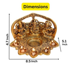 Collectible India Laxmi Ganesh Saraswati Idol Diya Oil Lamp Deepak | Grocsy