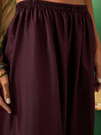 Wine Georgette Handwork Unstitched Dress Material - Hanika | Grocsy