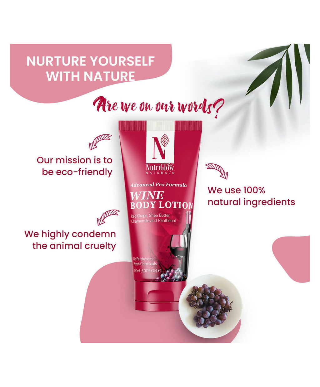 NutriGlow NATURAL'S Advanced Pro Formula Wine Body Lotion | Grocsy