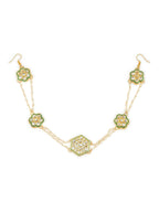 Gold-Polished White Kundan-Studded Pearl Beaded Hair Band - Ruby Raang | Grocsy