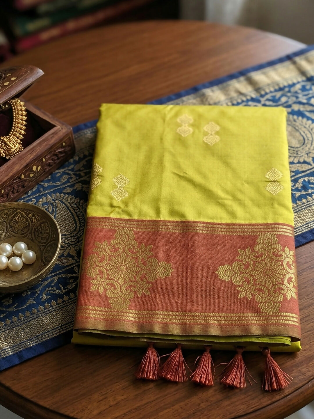 Shree Shyam Fashion Mustard Soft Silk Saree | Grocsy