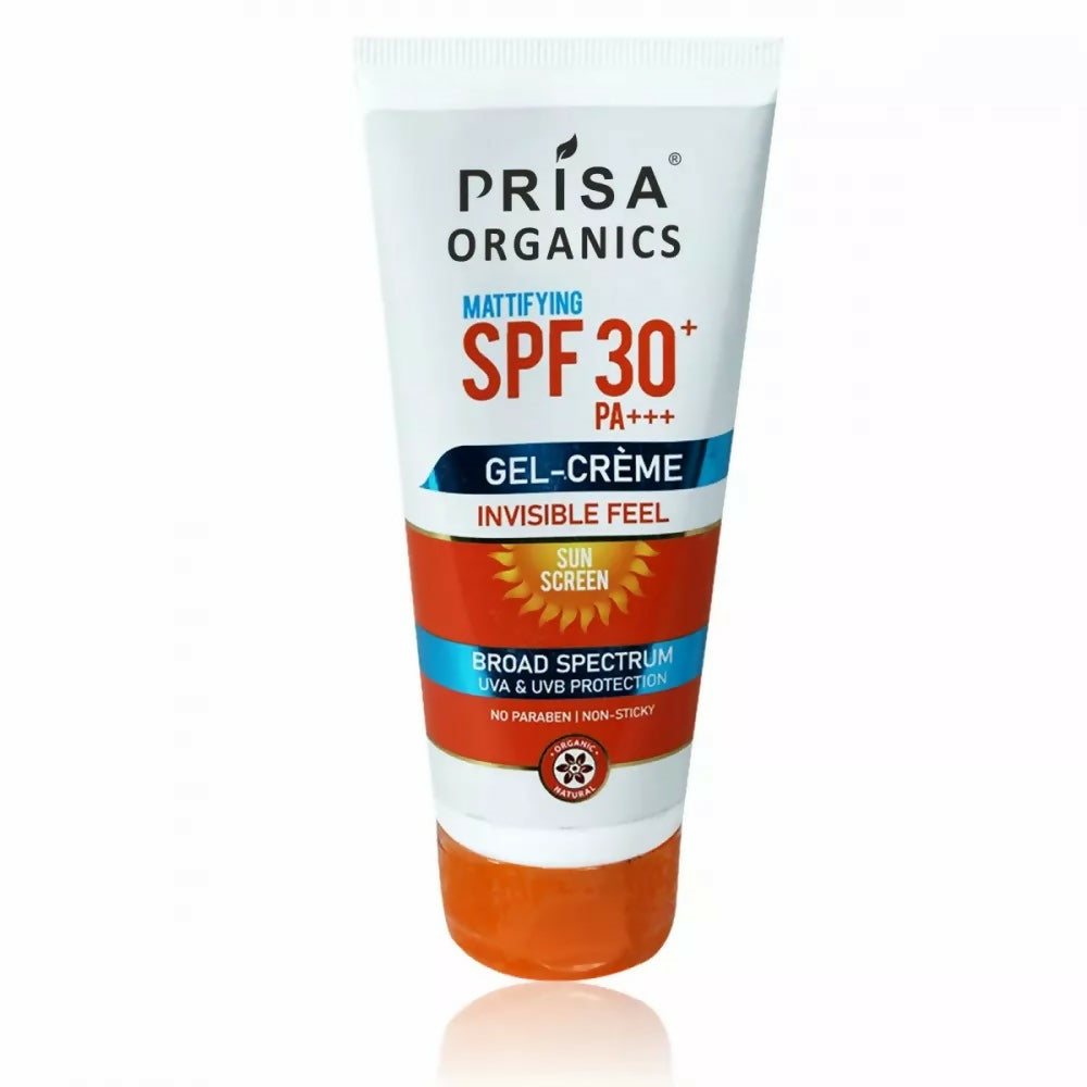 Prisa Organics Mattifying Sun Screen SPF 30 PA+++ Invisible Feel Gel Cream | Grocsy