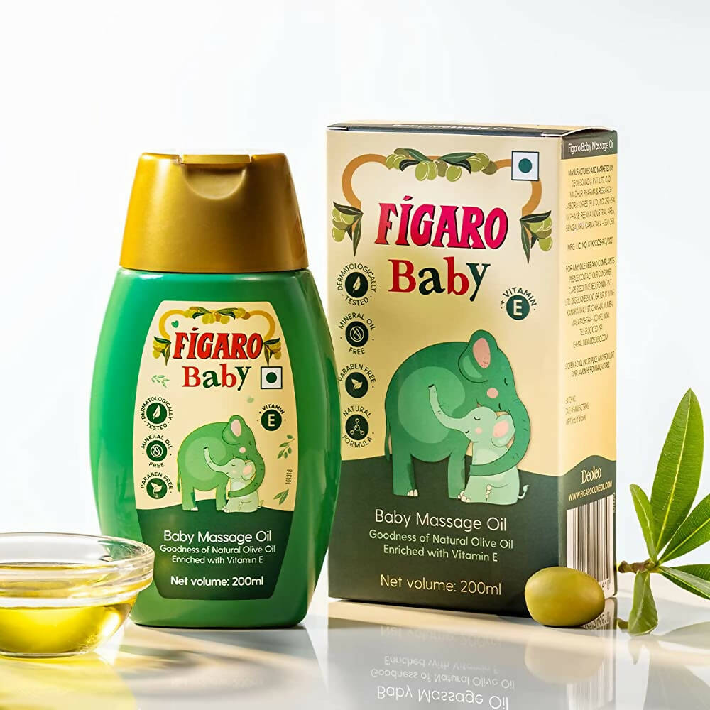 Figaro Baby Massage Oil With Natural Olive Oil, Enriched With Vitamin E | Grocsy