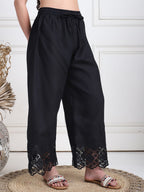 TAG 7 Women Floral Hem Design Flared Ethnic Palazzos | Grocsy