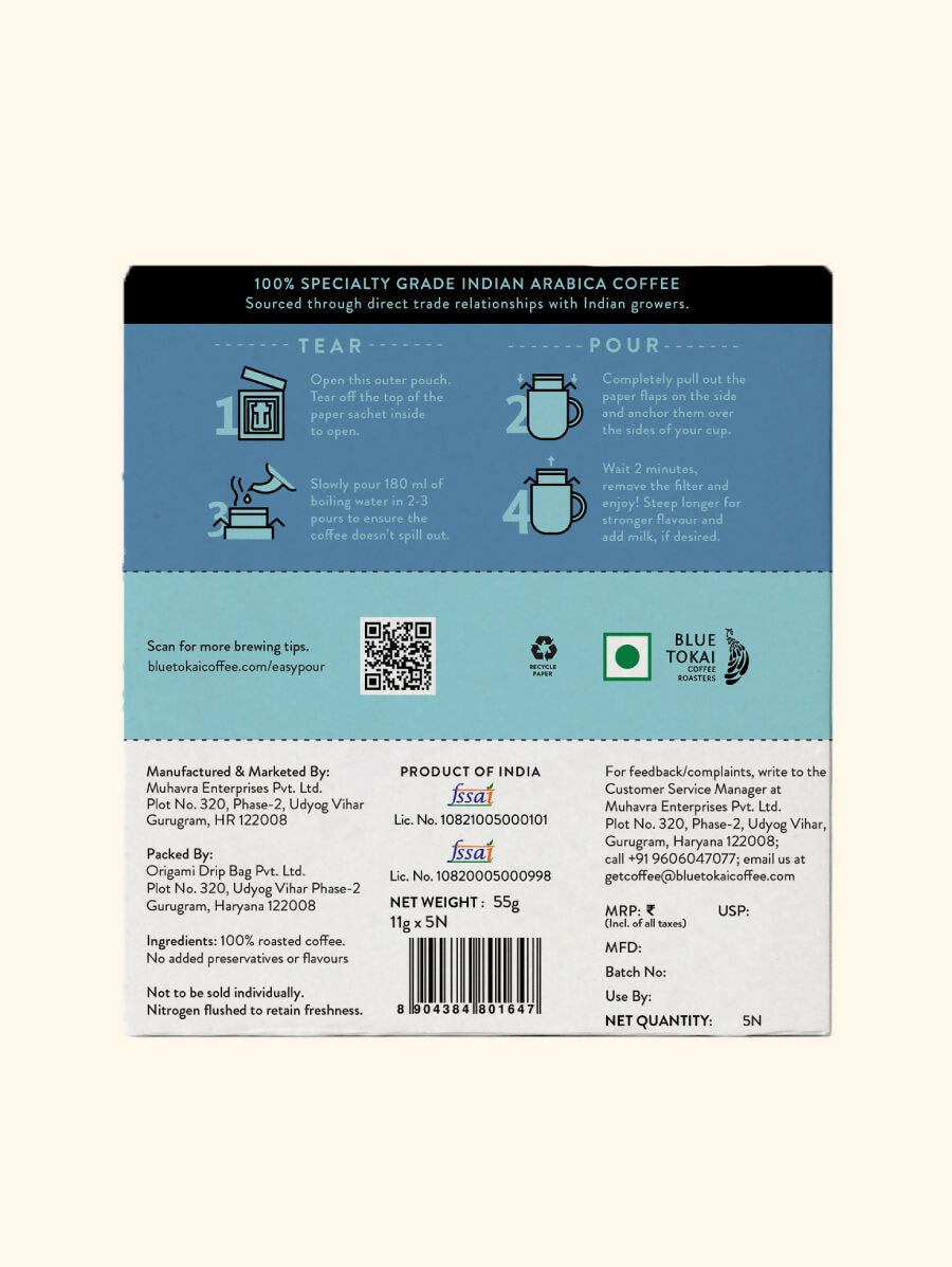 Blue Tokai Mixed Light To Dark Roasts Easy Pour Sachets | Grocsy