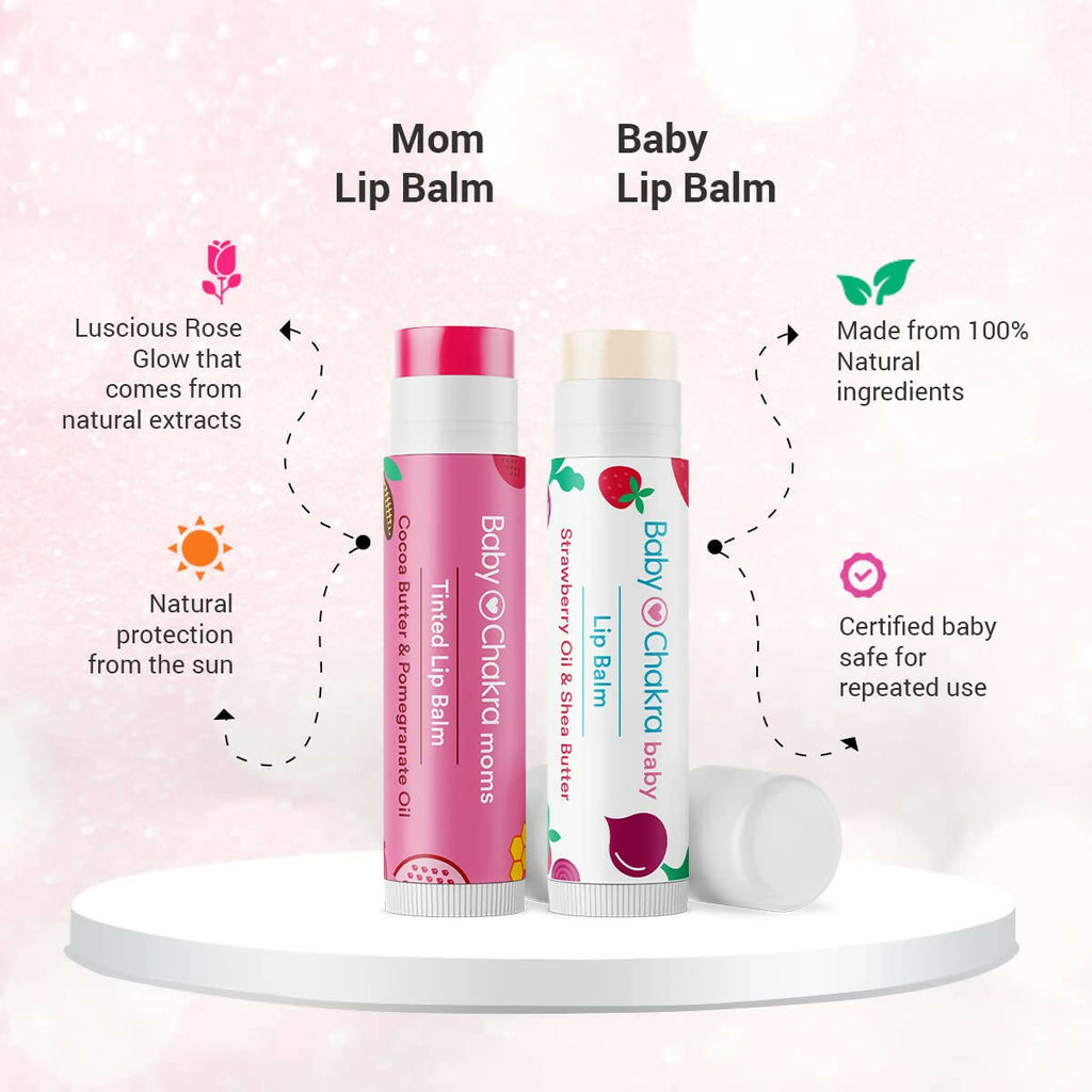 BabyChakra Moms Tinted Lip Balm and Baby lip Balm | Grocsy