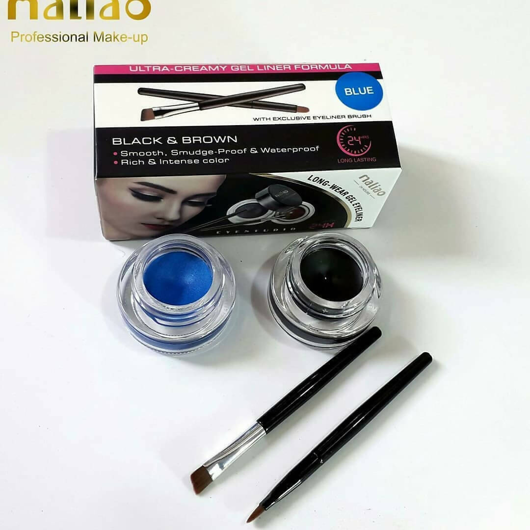 Maliao Longwear 24 Hrs Stay Gel Eyeliner (Black & Blue) | Grocsy