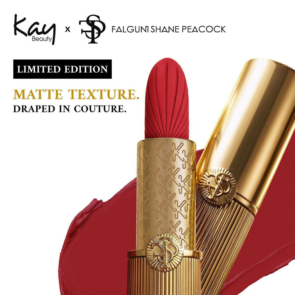 Kay Beauty x Falguni Shane Peacock Luxe Matte Lipstick - Crimson Silk | Grocsy