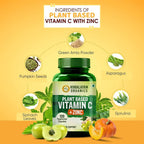 Himalayan Organics Plant Based Vitamin C + Zinc Double Immune Support Vegetarian Capsules | Grocsy