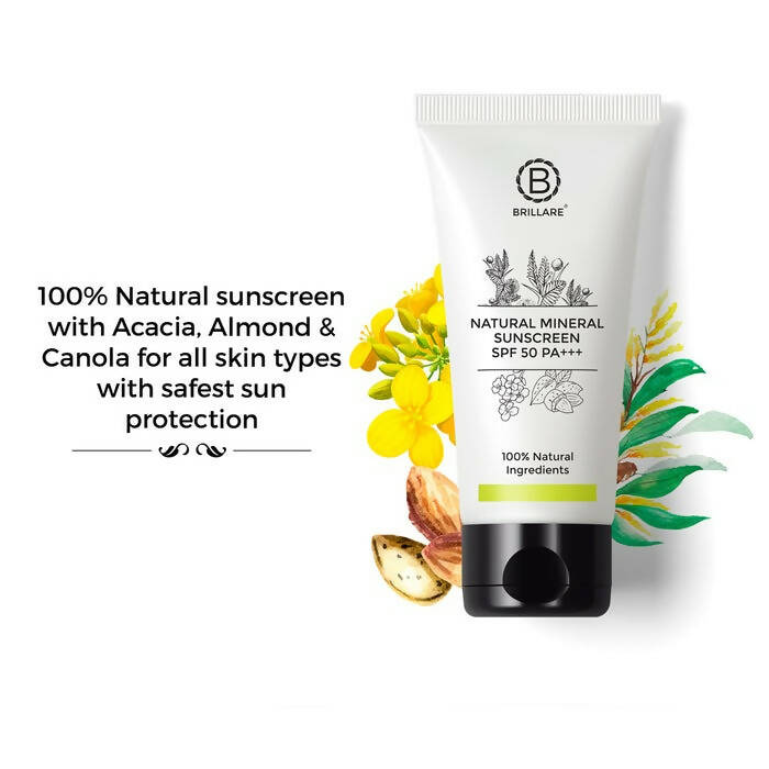 Brillare Natural Mineral Sunscreen Spf 50 | Grocsy