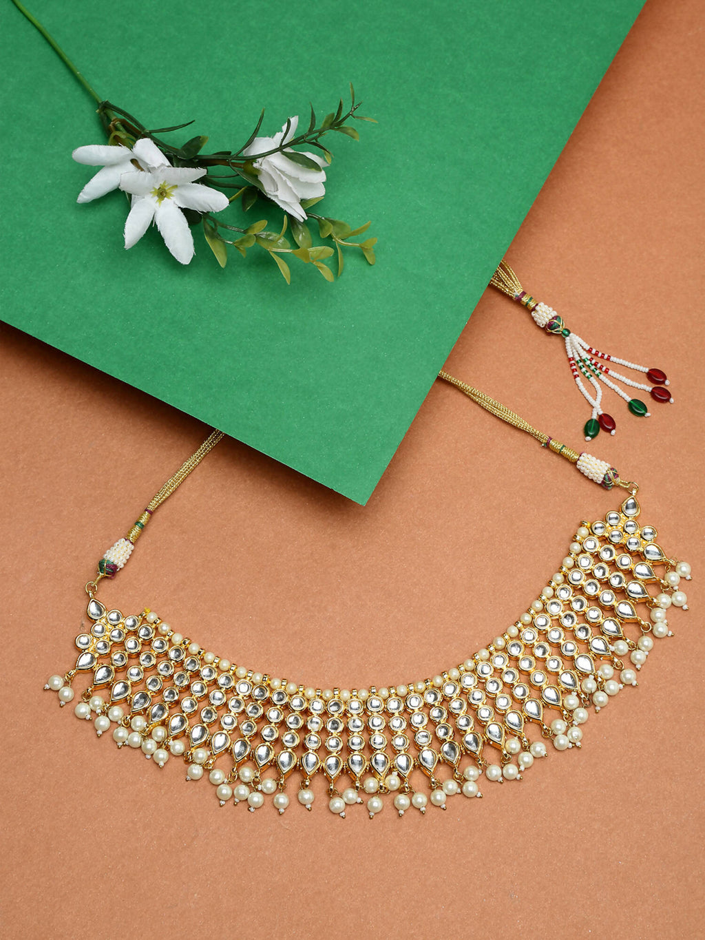 Kundan Pearl Choker - Ruby Raang | Grocsy