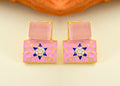 Joban Fashion Women Brass Pink Onyx Earrings | Grocsy