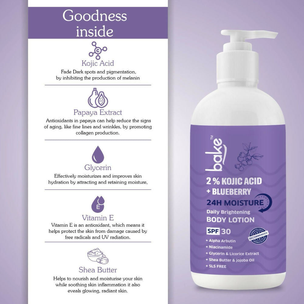 Bake 2% Kojic Acid Body Lotion SPF 30 PA+++ For Dark Spots | Grocsy